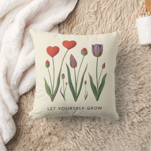 Cojín Decorativo Tulipanes de Corazón Floral Déjate Crecer Cita