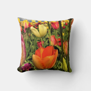 Cojín Decorativo Tulipanes de primavera coloridos