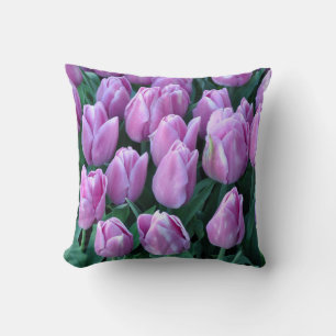 Cojín Decorativo Tulipanes de primavera púrpura