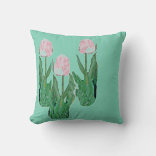 Cojín Decorativo Tulipanes de tres rosados