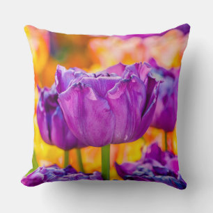 Cojín Decorativo Tulipanes Encantadores Púrpura