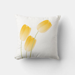 Cojín Decorativo Tulipanes Florales de Primavera Amarillos