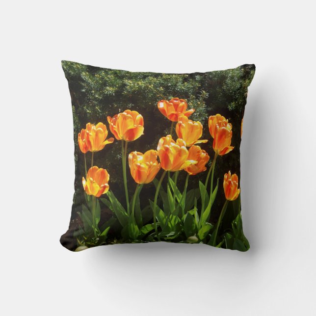 Cojín Decorativo Tulipanes naranja/Amarillo (Anverso)