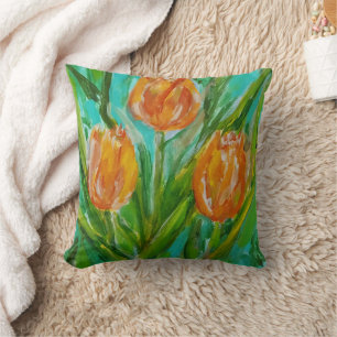 Cojín Decorativo Tulipanes Naranjas