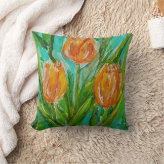 Cojín Decorativo Tulipanes Naranjas