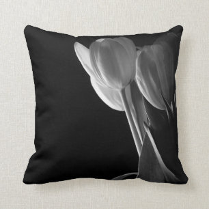 Cojín Decorativo Tulipanes negros y blancos