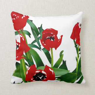 Cojín Decorativo Tulipanes rojos brillantes