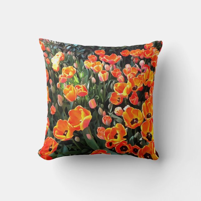 Cojín Decorativo Tulipanes rojos de Estambul (Anverso)