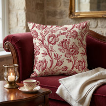 Tulipanes rojos y crema Toile - Decoración de camp