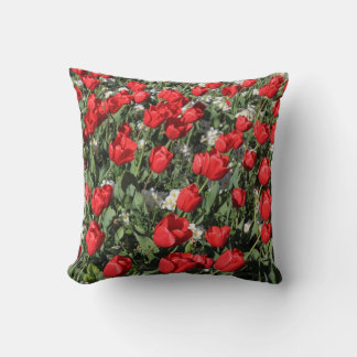 Cojín Decorativo Tulipanes rojos y primores blancos