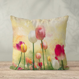 Cojín Decorativo Tulipanos de color de agua