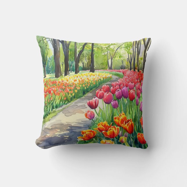 Cojín Decorativo Tulips in The Park (Anverso)