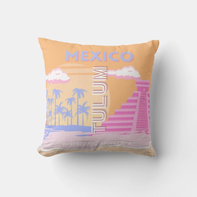 Cojín Decorativo Tulum, Viajes, Preppy (Anverso)