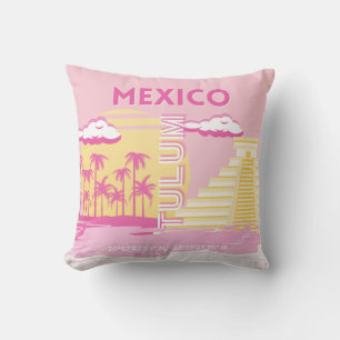Cojín Decorativo Tulum, Viajes, Preppy Art, Rosa