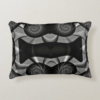 Cojín Decorativo ~TURBULENCE Black Silver ~ Diseño fractal ~ ~