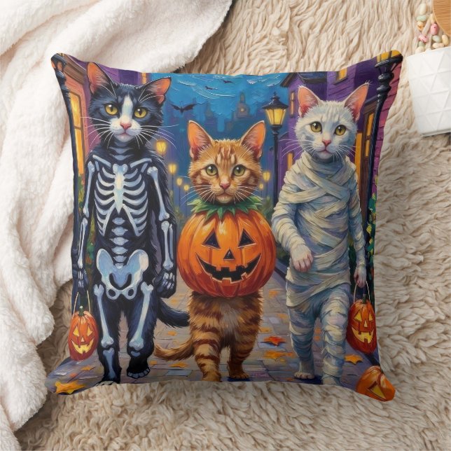 Cojín Decorativo Turkish Angora Cats In Halloween Costumes (Manta)