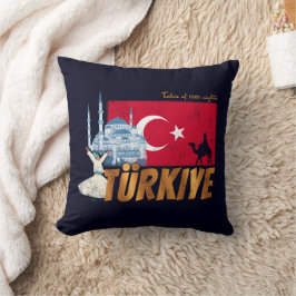 Cojín Decorativo Türkiye Istanbul Vintage Flag Turkey Souvenir