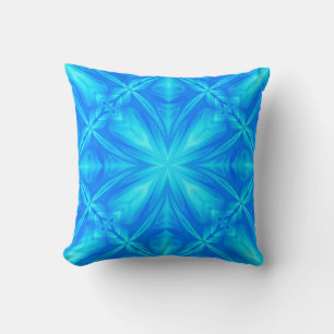 Cojín Decorativo Turquesa Azul Neon Psicodélico Abstracto Nublado
