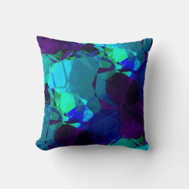 Cojín Decorativo Turquesa Azul y Púrpura Patrón Abstracto Elegante