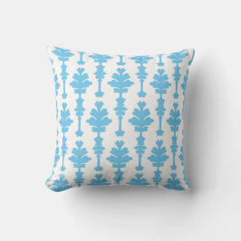 Cojín Decorativo Turquesa Blanco y Azul Damasco Glamour Moderno