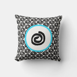 Cojín decorativo turquesa de espiral blanca modern