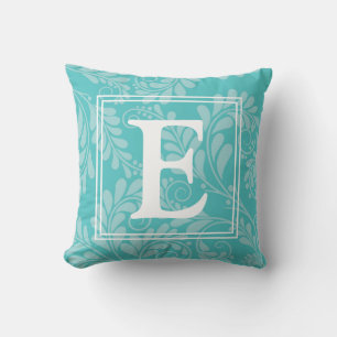 Cojín decorativo Turquesa Elegante y Floreciente c