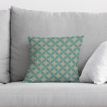 Cojín Decorativo Turquesa Fachada Geométrica Retro Moderna De Media<br><div class="desc">Este retro patrón mod en naranja hace una declaración divertida y colorida para su casa. Elementos de coordinación disponibles.</div>