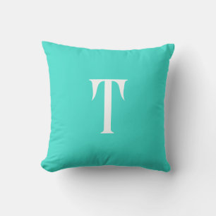 Cojín Decorativo Turquesa Monogramada