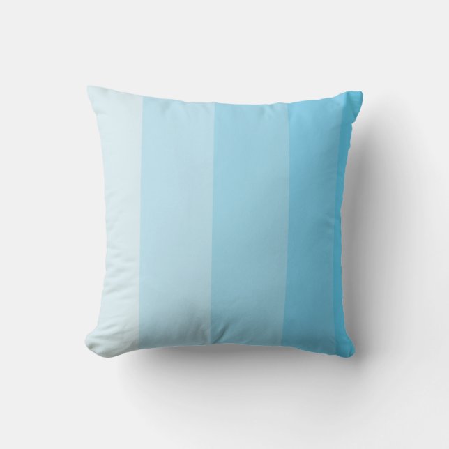 Cojín Decorativo Turquesa Ombre de rayas (Anverso)