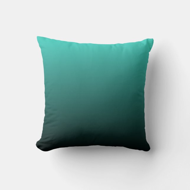 Cojín Decorativo Turquesa Ombre Negro (Anverso)
