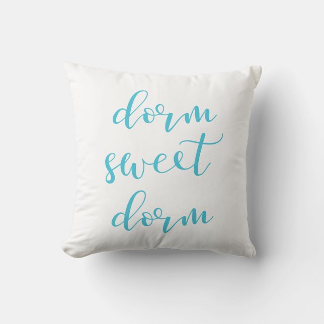 Cojín Decorativo Turquesa reversible y dormitorio blanco del dulce (Anverso)