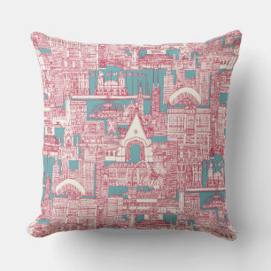 Cojín Decorativo Turquesa toile viva magenta de Chicago