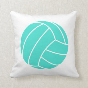 Cojín Decorativo Turquesa; voleibol verde azul