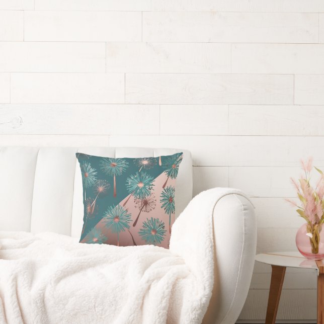 Cojín Decorativo  Turquoise and Copper Dandelions (Sofá)