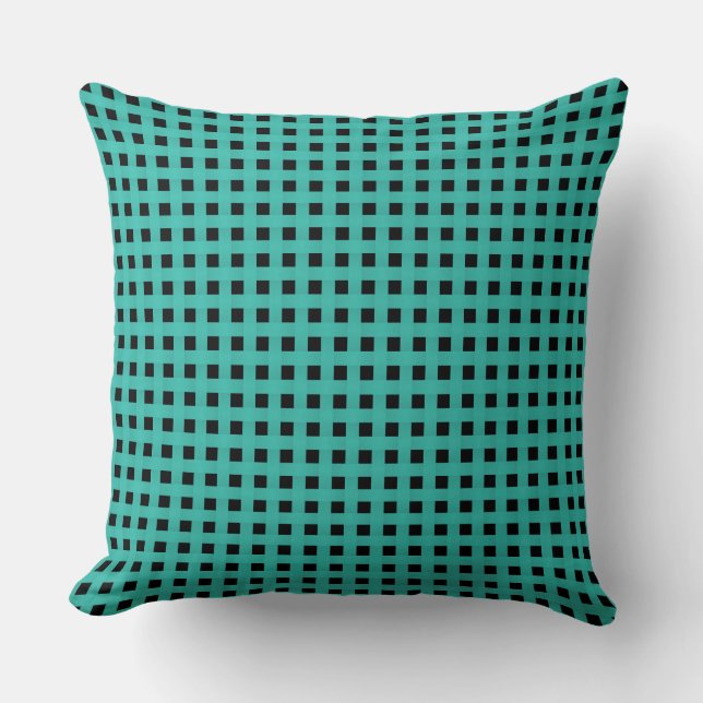 Cojín Decorativo Turquoise Black Weave Pattern (Anverso)