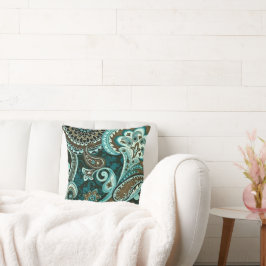 Cojín Decorativo Turquoise Brown Vintage Paisley