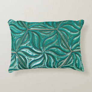 Cojín Decorativo Turquoise ceramic tile wall textureabstract,archit