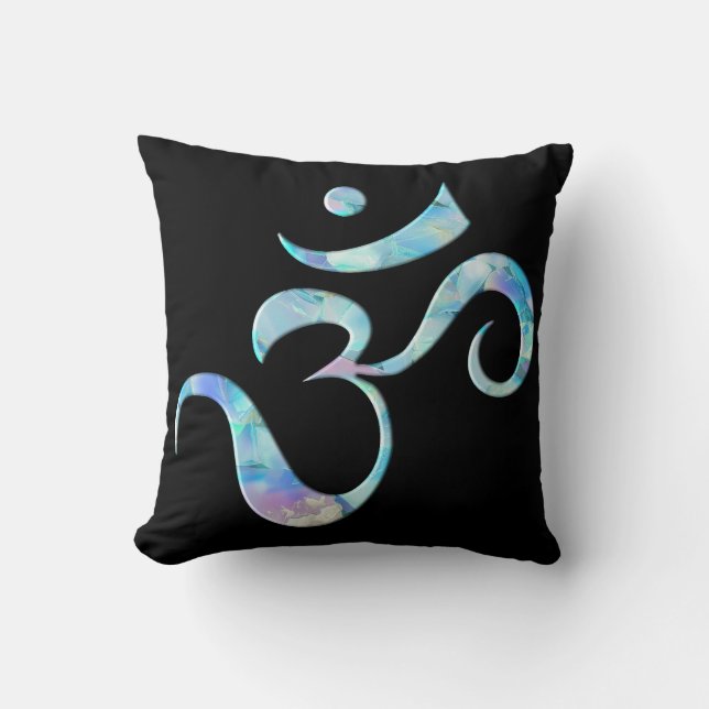 Cojín Decorativo Turquoise Marbled Om (Anverso)