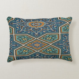 Cojín Decorativo Turquoise Persian Tile Lumbar Pillow – Elegant Tra