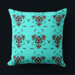 Cojín Decorativo Turquoise Tribal Mandala"<br><div class="desc">Add a pop of vibrant color to your sofa or bed with this turquoise throw pillow. Featuring an intricate tribal mandala design,  this high-quality pillow blends modern geometric style with a touch of ethnic elegance."</div>