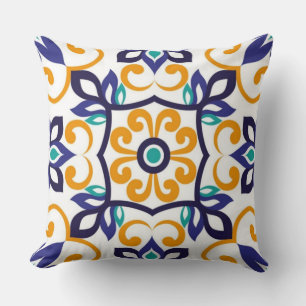 Cojín Decorativo Tuscan Verve Vibrant Scrollwork Mediterranean