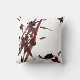 Cojín Decorativo Tuschekunst mit Schnecke und Rotem Bambus