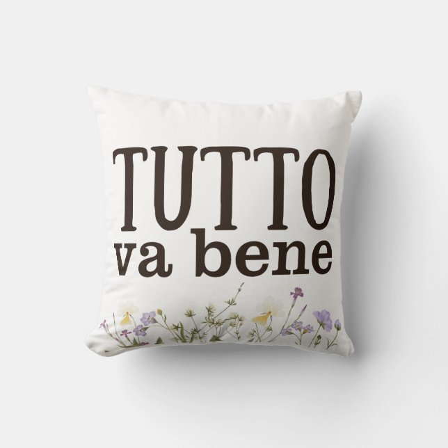 Cojín Decorativo Tutto Va Bene (con fiori) (Anverso)