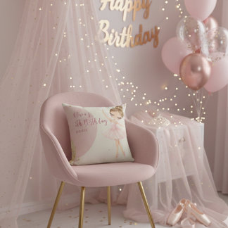 Cojín Decorativo Tutu Pink Ballerina Ballet Dancer Girl Birthday