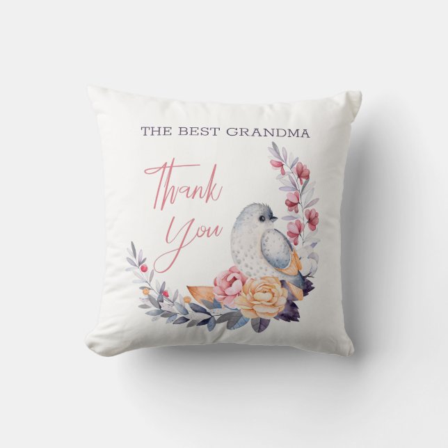 Cojín Decorativo Twigs Y Pájaro (Anverso)