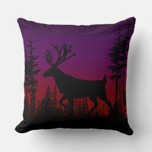 Cojín Decorativo Twilight Dusk Woodland Pine Forest Stag