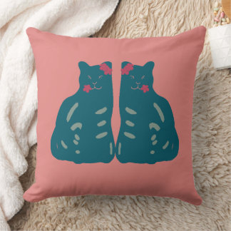 Cojín Decorativo Twin Kittens Throw Pillow