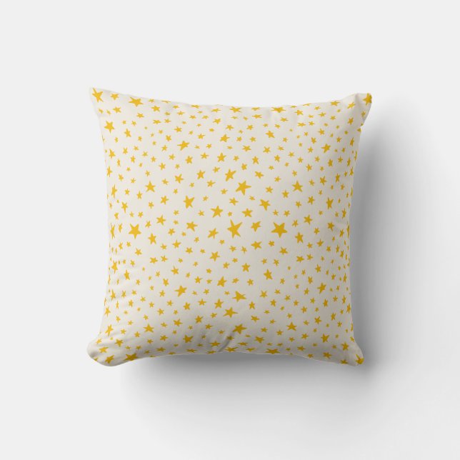 Cojín Decorativo Twinkle Stars golden yellow and cream (Anverso)