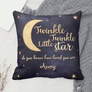 Cojín Decorativo Twinkle Twinkle personalizado de acuarela de peque