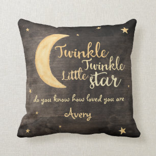 Cojín Decorativo Twinkle Twinkle personalizado de acuarela de peque